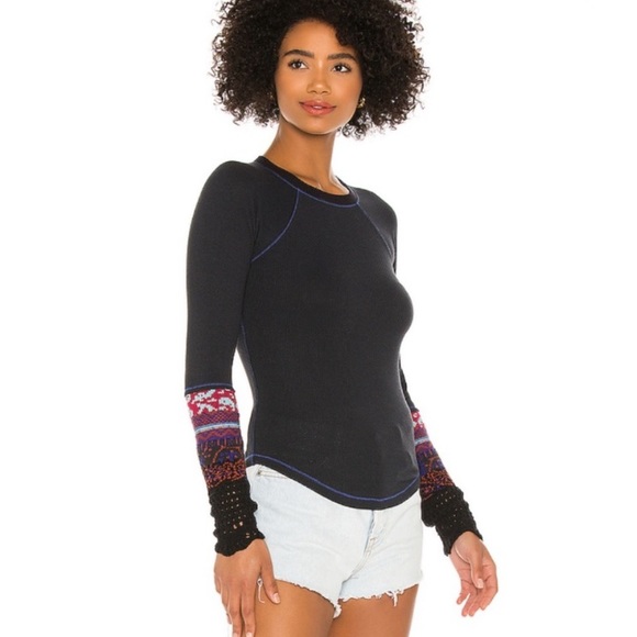 Free People Tops - NWT Free People In the Mix Cuff Thermal Top